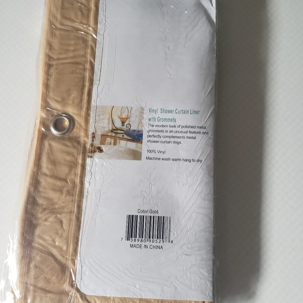 Just In: New Magnetic Vinyl Gold Shower Curtain Liner